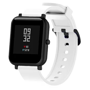 Silikonowy pasek do zegarków Huami Amazfit bip Lite smart watch akcesoria 20 mm, metalowa klamra wymiana paska do zegarków Amazfit bip