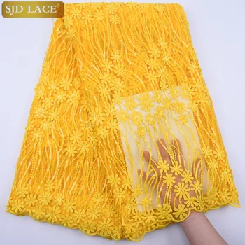 SJD LACE Milk Silk Lace Fabric African Lace Fabric 2020 Wysokiej jakości Koronki haftowane, Tkaniny Do Nigeryjskich Sukien Ślubnych A1805