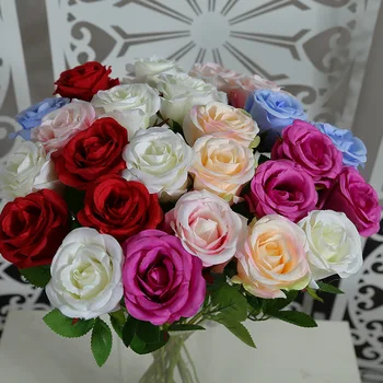 Sprzedaż 1szt 50cm Róża Różowy Jedwab Bukiet Róża Sztuczny Kwiat panna Młoda Ślub Dekoracje do domu Sztuczny Kwiat