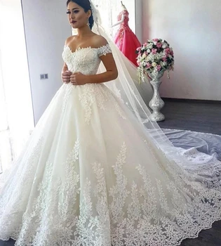 Suknia ślubna suknia Ślubna 2021 robe de mariage Mid-East vestido de noiva z ramienia Księżniczka suknia Ślubna