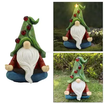 Sunlight Garden Gnome Ładny Wodoodporny Słoneczny Krasnolud Pomnik Światła Rzeźby Ogrodowe Otwarty Dziedziniec Krasnolud Rozliczenia Patio Wystrój