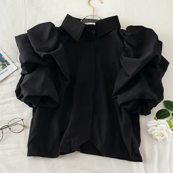 Tania sprzedaż hurtowa 2021 wiosna lato jesień moda casual szyfonowa koszulka kobieta kobieta OL przycisk w górę koszula Vy1370