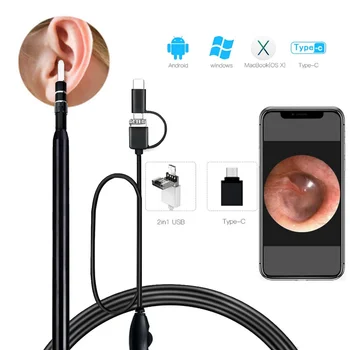 Ucha wzrok Medyczny otoskop endoskopu czyste uszy z aparatem Mini-aparat słuchowy endoskopu Inspekcji Otoskop Android Type-c usb
