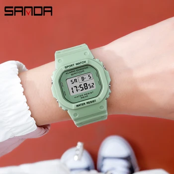 Wielofunkcyjny Zegarek Sportowy Damski Zegarek Elektroniczny Wyświetlacz Cyfrowy Retro G Styl Zegarka Studentka Dziewczyna Damskie Zegarki Reloj de mujer