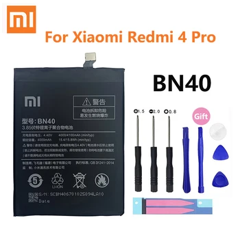 Xiao Mi Oryginalna Telefoniczna Bateria BN40 Dla Xiaomi Redmi 4 Pro Prime 3G RAM 32G ROM Wysokiej Jakości 4100mAh Telefoniczne Zapasowe Baterie