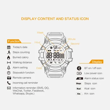 Yulubu EX16 Smart Zegarki Digital Fitness Wodoodporny SmartWatch Krokomierz Kalkulator Kalorii Do uprawiania Sportów Na Świeżym Powietrzu Inteligentny Zegarek