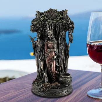 Żywiczne Posągi Dana Irlandzka Potrójna Bogini Odlewany Z Brązu Posąg Rzeźbione Rzeźby Greckie Religii Bogini Biżuteria, Akcesoria Narzędzia - 