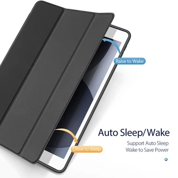 Dla iPad 10.2 2020 Potrójne Etui Dux Ducis Klapki Skóra syntetyczna + Miękki TPU Smart Sleep Tylna Pokrywa z Uchwytem na Ołówek Oddychająca - 