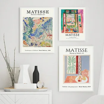 Matisse Róża Kwiat Liść Wazon Streszczenie Uchwyt Sztuka Płótnie Malarstwo Skandynawskie Plakaty I Reprodukcje Ścienne Obrazy Do Wystroju Salonu - 