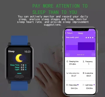 Sport 2021 Smart Watch Mężczyźni Kobiety Temperatura Ciała Zegar EKG+PPG tętno Monitor Ciśnienia Krwi Inteligentny Bransoletka dla Androida i IOS - 