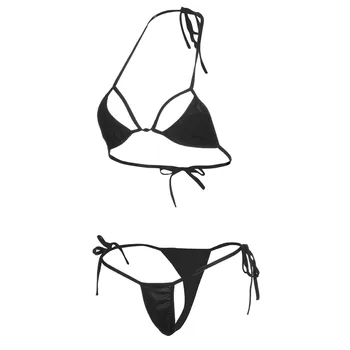Bandaż Bikini 2021 Seksowny Strój Kąpielowy Koronki Strój Kapielowy Push Up, Kostium Kąpielowy Czarny Strój Kąpielowy Brazylijski Mikro Plaża Biquini - 