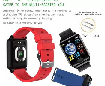 Sport 2021 Smart Watch Mężczyźni Kobiety Temperatura Ciała Zegar EKG+PPG tętno Monitor Ciśnienia Krwi Inteligentny Bransoletka dla Androida i IOS - 